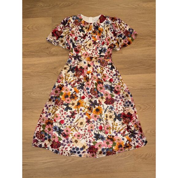 Julia Jordan womens white colorful floral mock neck dress size 6 - Picture 1 of 6